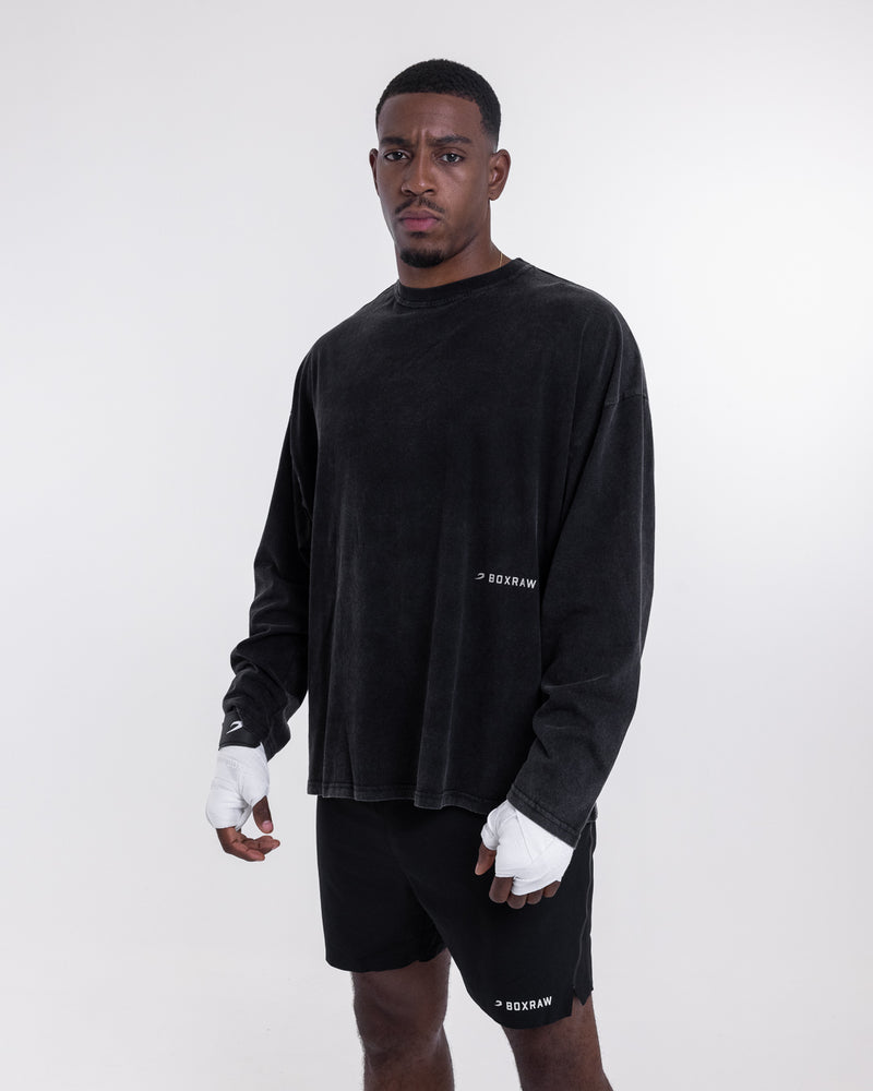 Sparring Club Long Sleeve T-Shirt - Washed Black