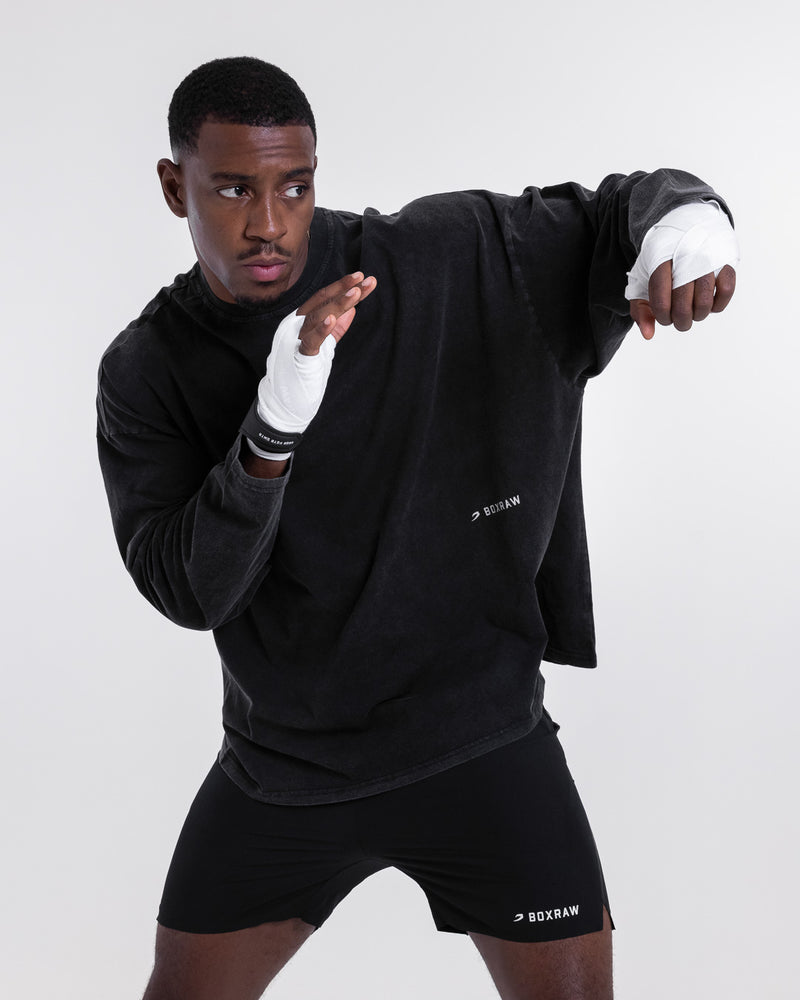 Sparring Club Long Sleeve T-Shirt - Washed Black