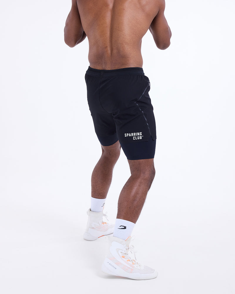 Sparring Club 2-in-1 Shorts - Black