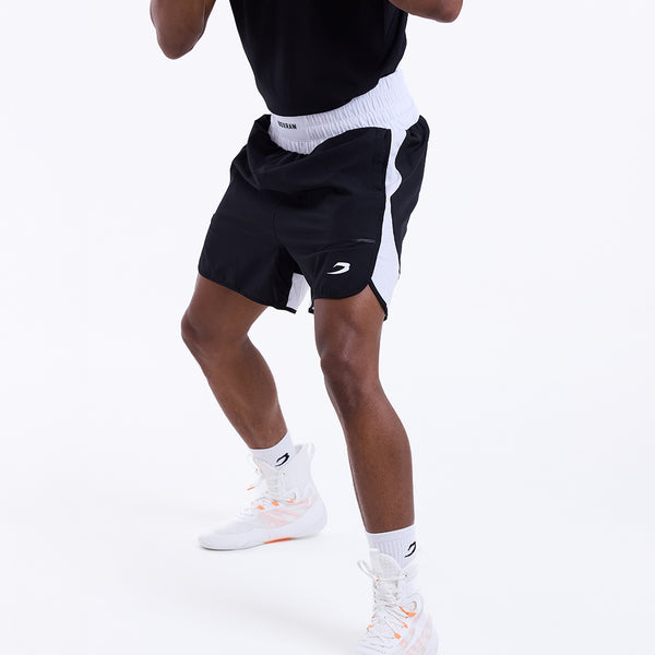 Stevenson Shorts 2.0 - Black/White | Amateur Boxing Shorts | BOXRAW
