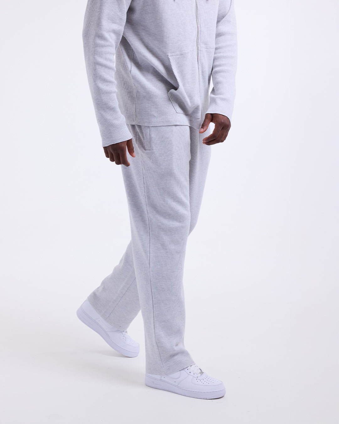 Tunero Waffle Straight Leg Bottoms - Grey