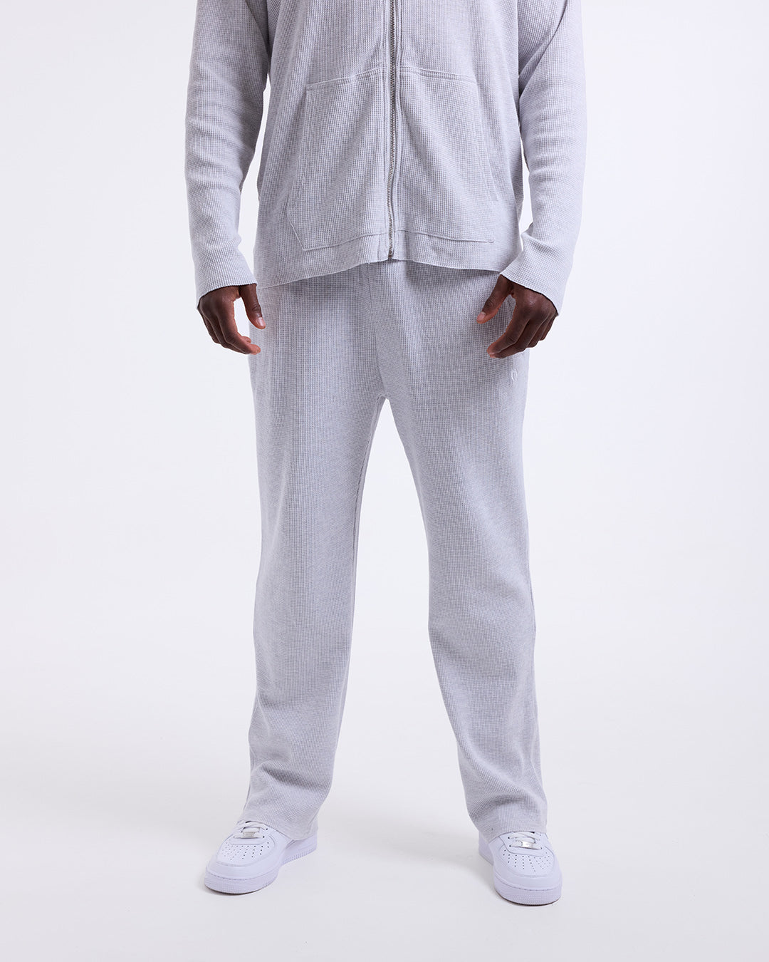 Tunero Waffle Straight Leg Bottoms - Grey