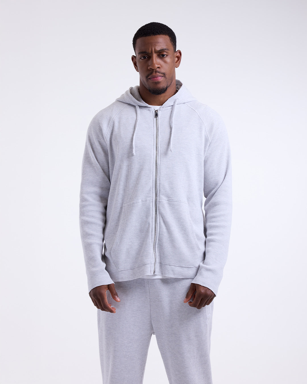 Tunero Waffle Zip Hoodie - Grey