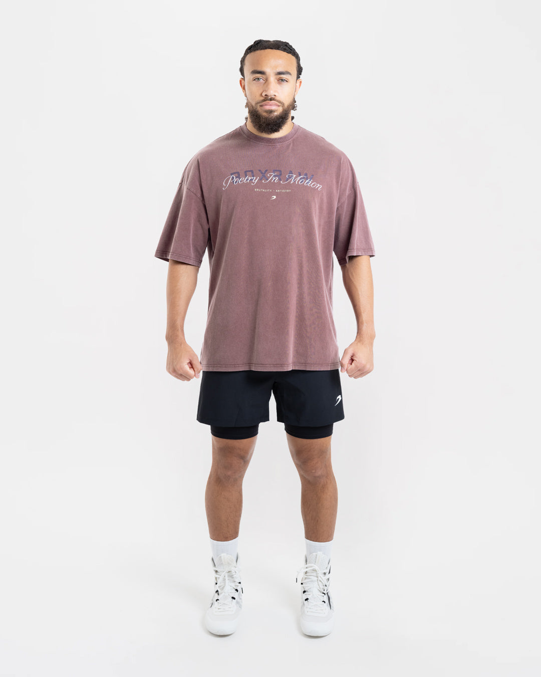 Poetry In Motion Oversized T-Shirt - Washed Burgundy