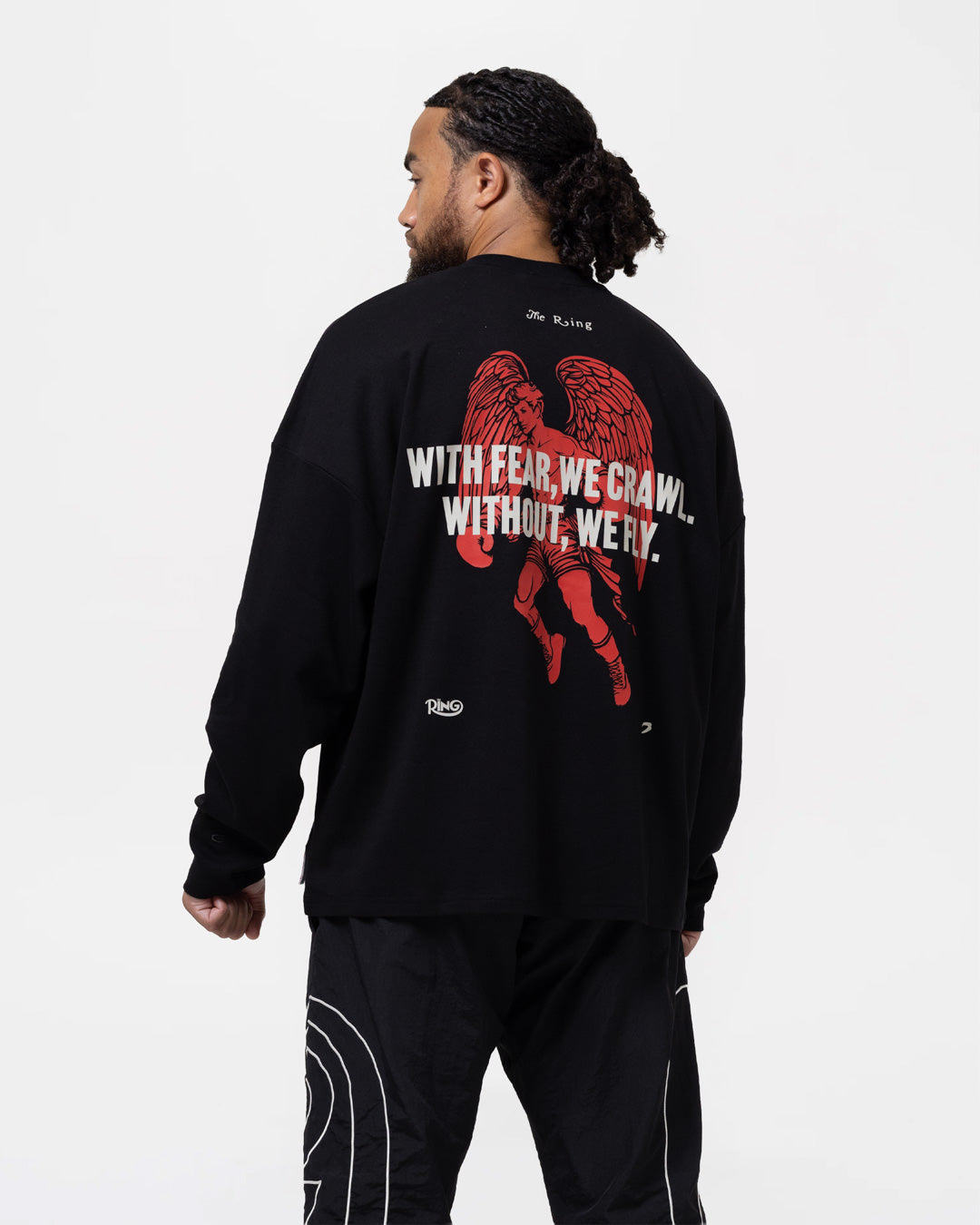 Ring x BOXRAW Fearless Oversized Long Sleeve T-Shirt - Black