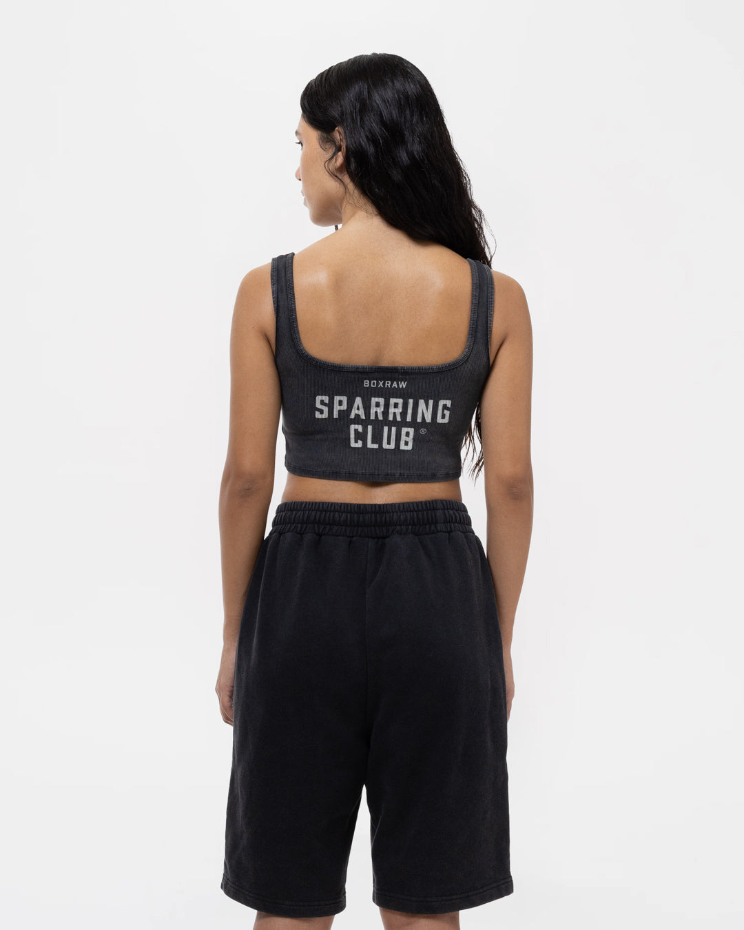 Sparring Club Ribbed Sports Bra - Washed Black