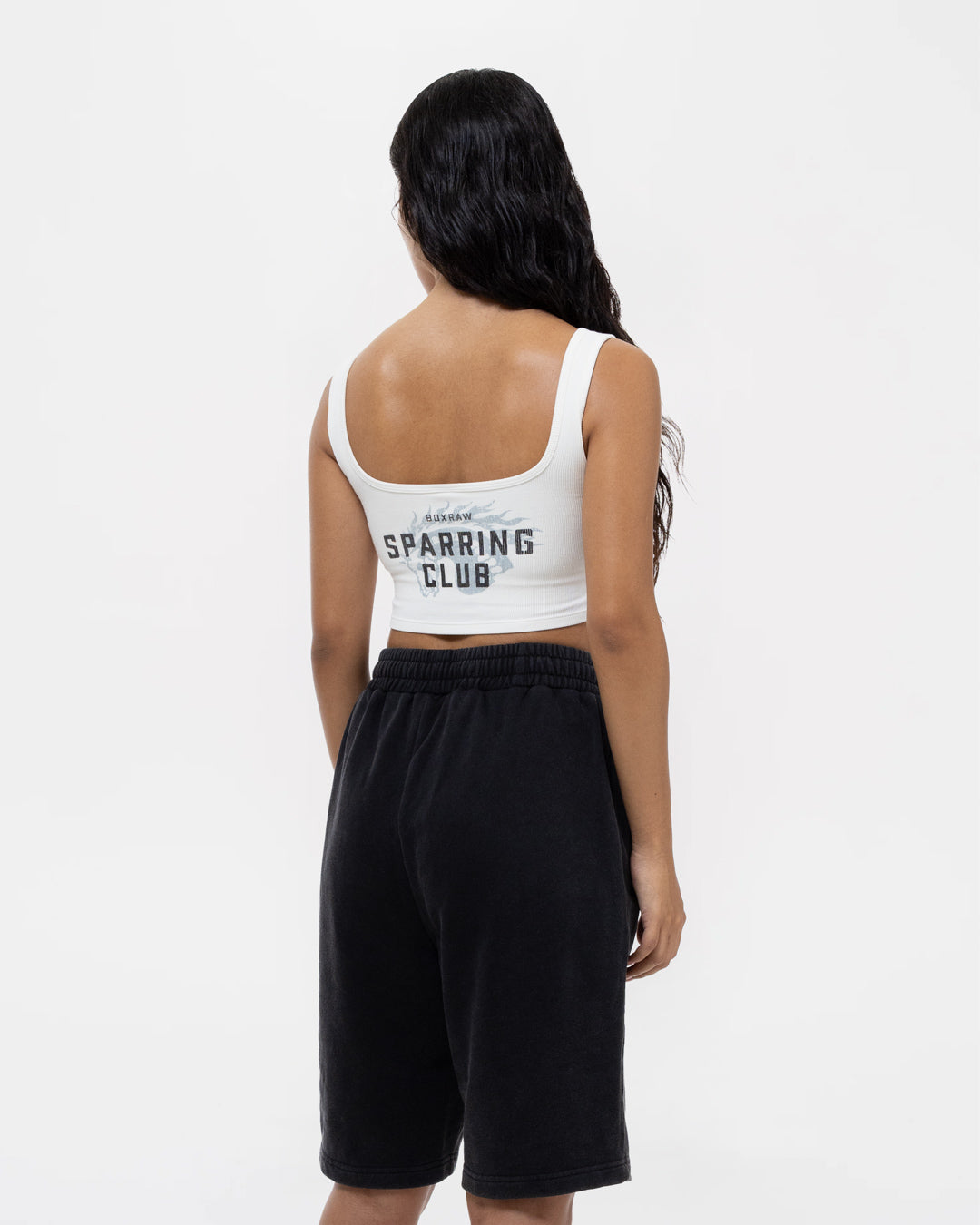 Sparring Club Fire Horse Ribbed Sports Bra - Washed Ivory