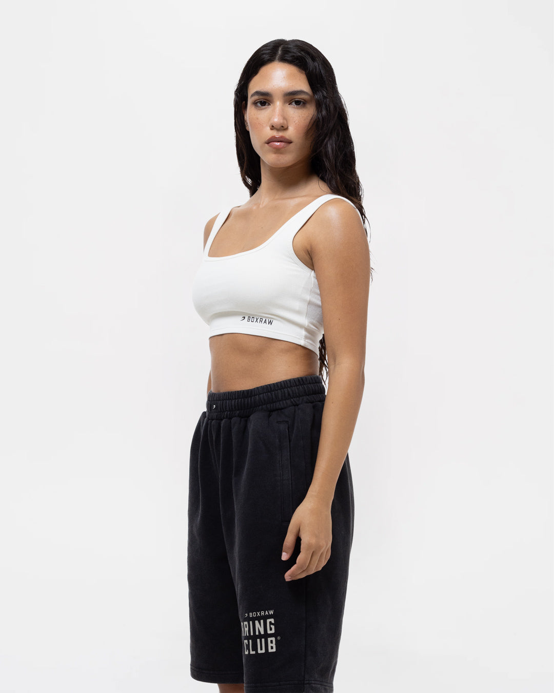 Sparring Club Fire Horse Ribbed Sports Bra - Washed Ivory