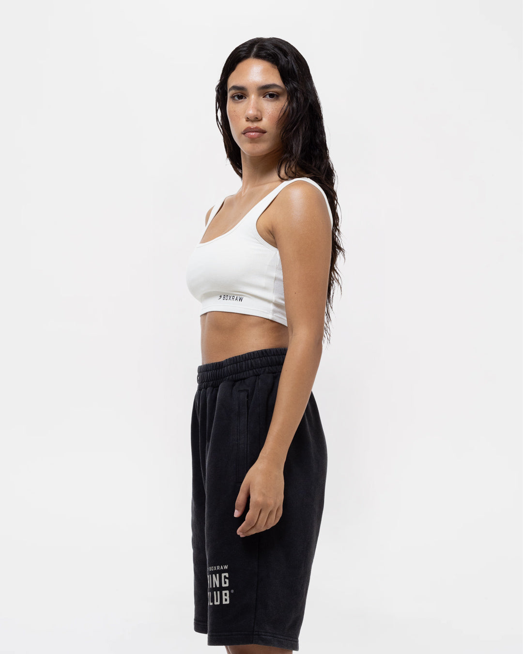 Sparring Club Fire Horse Ribbed Sports Bra - Washed Ivory