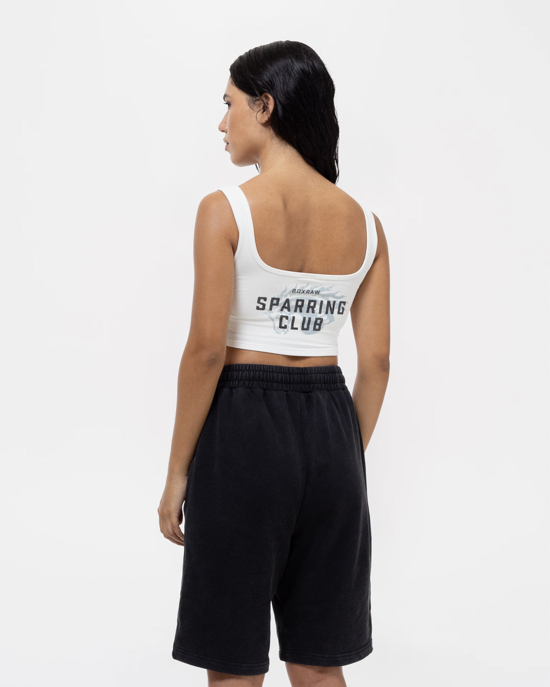 Sparring Club Fire Horse Ribbed Sports Bra - Washed Ivory