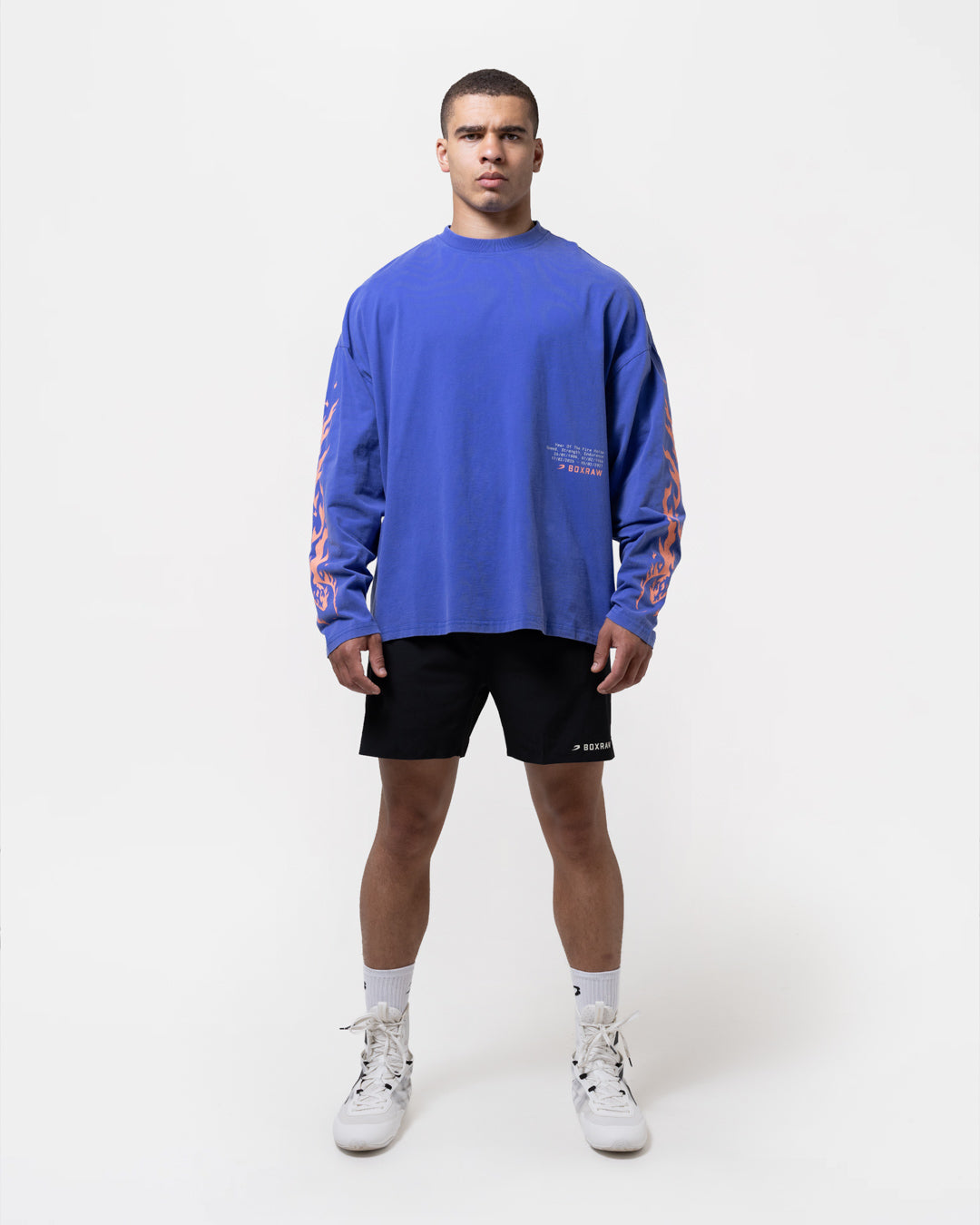 Sparring Club Fire Horse Oversized Long Sleeve T-Shirt - Washed Blue