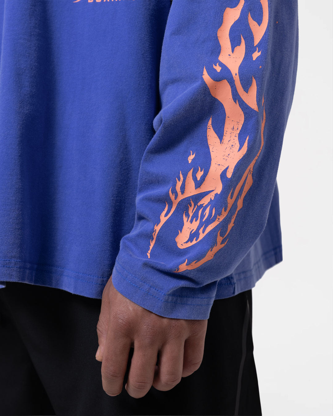 Sparring Club Fire Horse Oversized Long Sleeve T-Shirt - Washed Blue