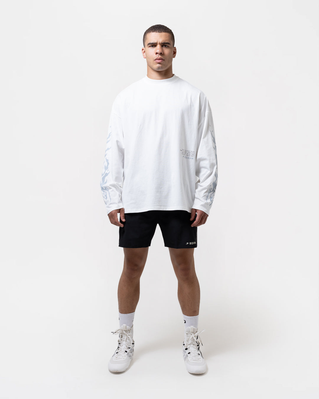Sparring Club Fire Horse Oversized Long Sleeve T-Shirt - Washed Ivory