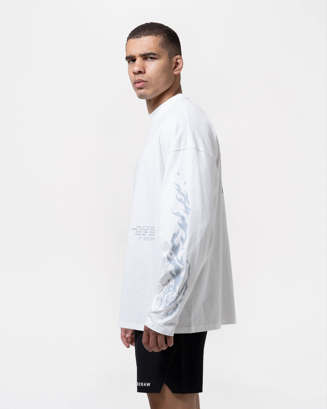 Sparring Club Fire Horse Oversized Long Sleeve T-Shirt - Washed Ivory