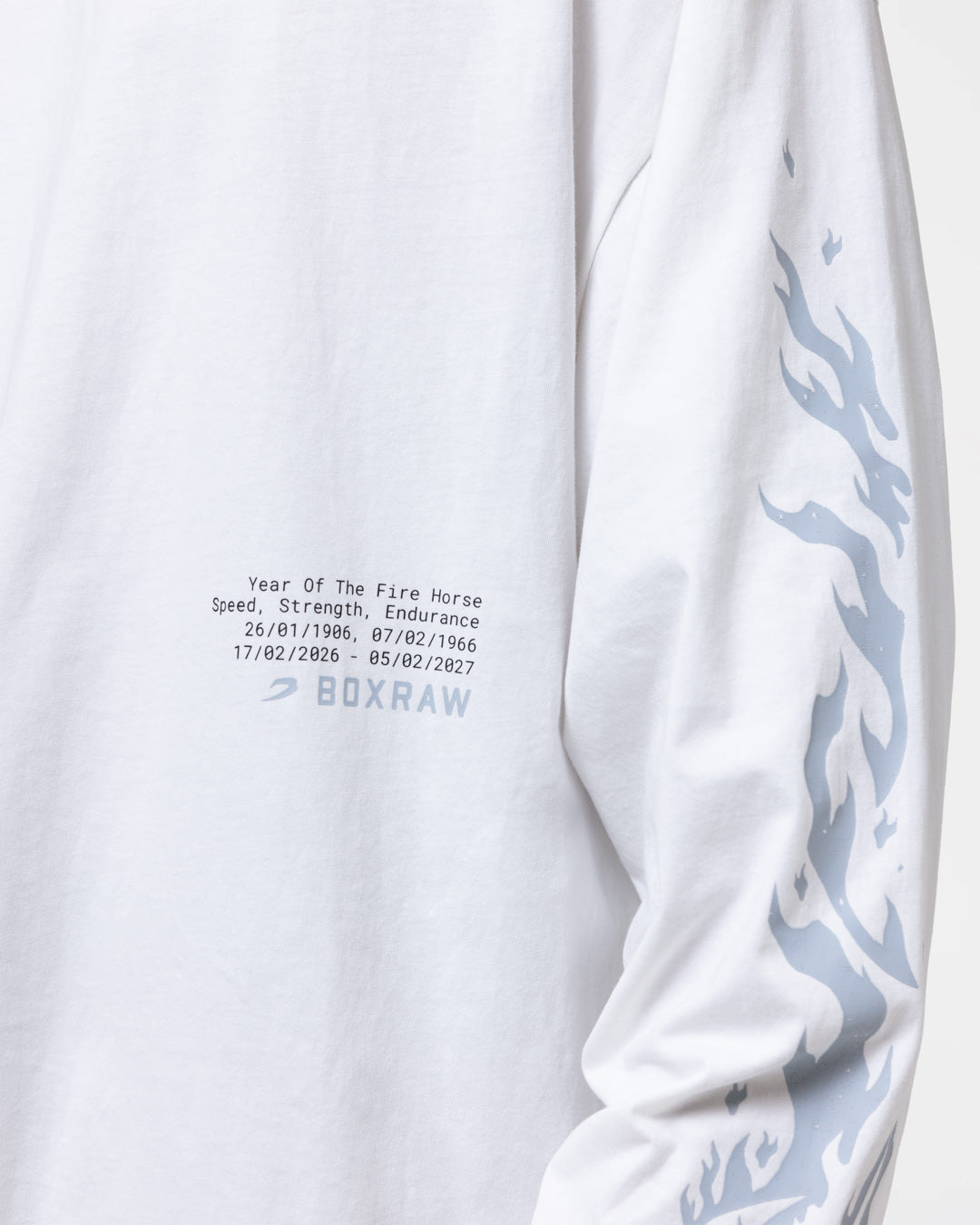Sparring Club Fire Horse Long Sleeve T-Shirt - Washed Ivory