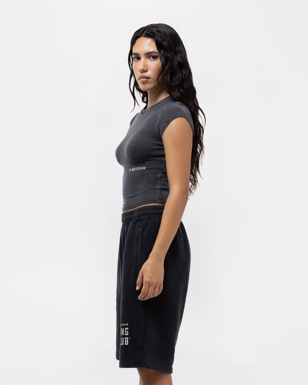 Sparring Club Ribbed Cap T-Shirt - Washed Black
