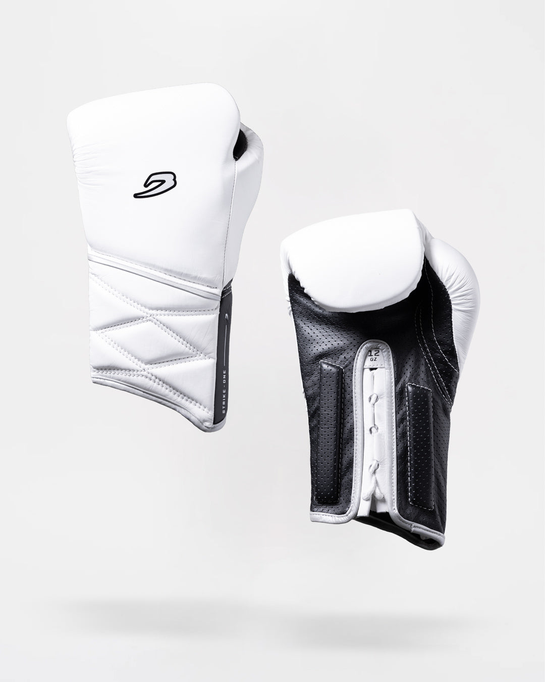 Strike-One Lace Boxing Gloves - White/Black