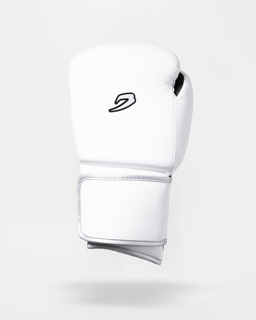 Strike-Seven Strap Boxing Gloves - White/Black
