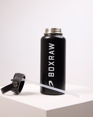 BOXRAW 32oz Steel Water Bottle - Black