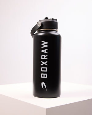 BOXRAW 32oz Steel Water Bottle - Black