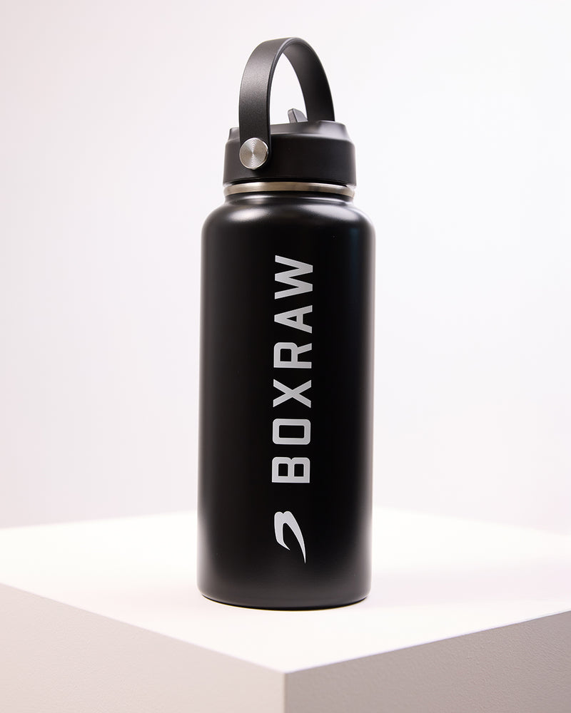 BOXRAW 32oz Steel Water Bottle - Black