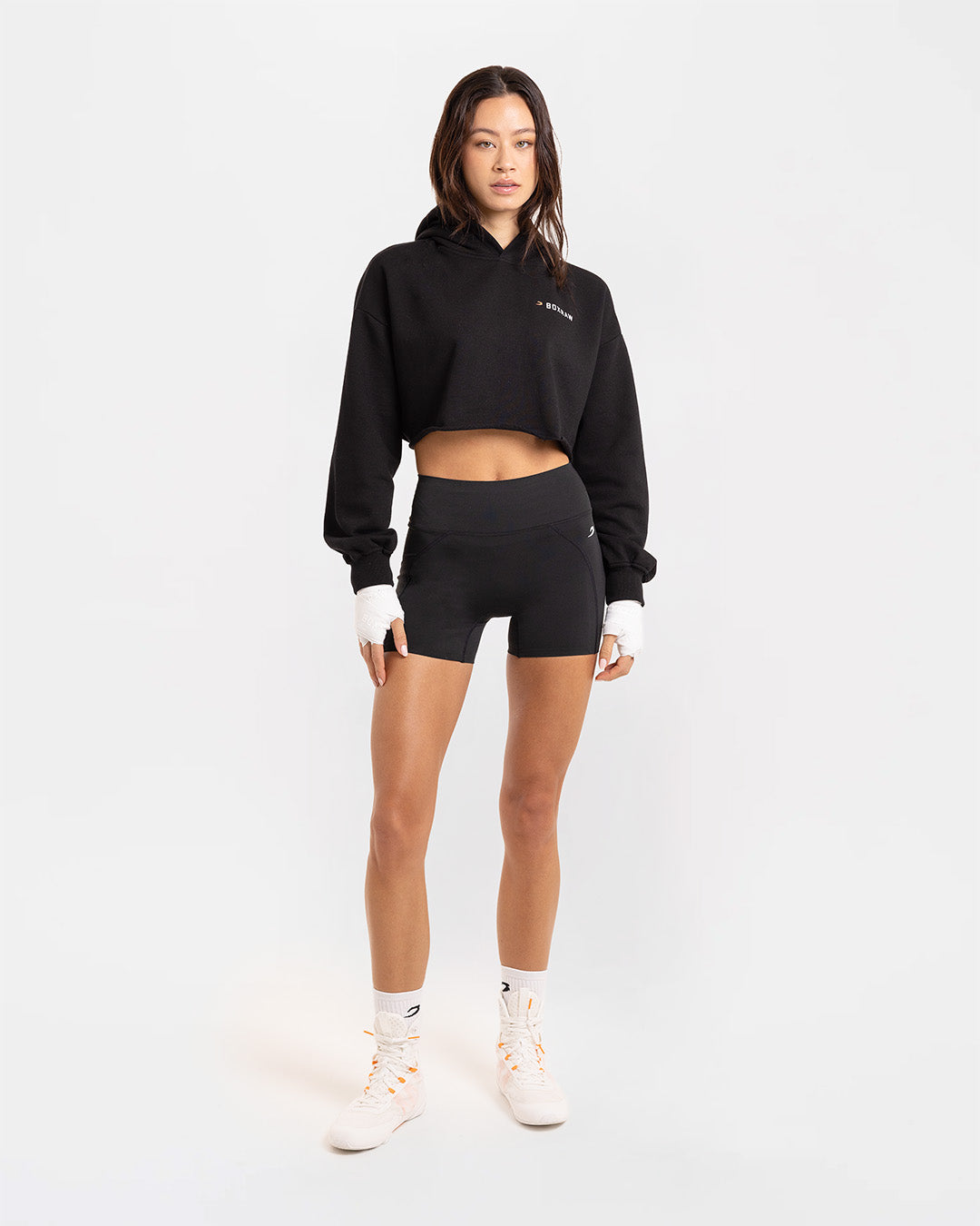 We Don't Play Boxing Cropped Hoodie - Black