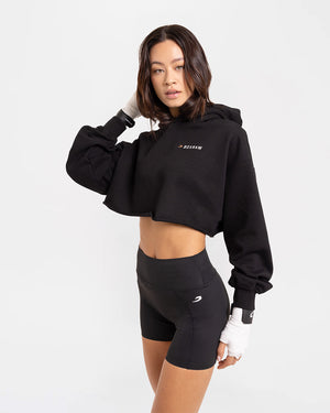 We Don't Play Boxing Cropped Hoodie - Black