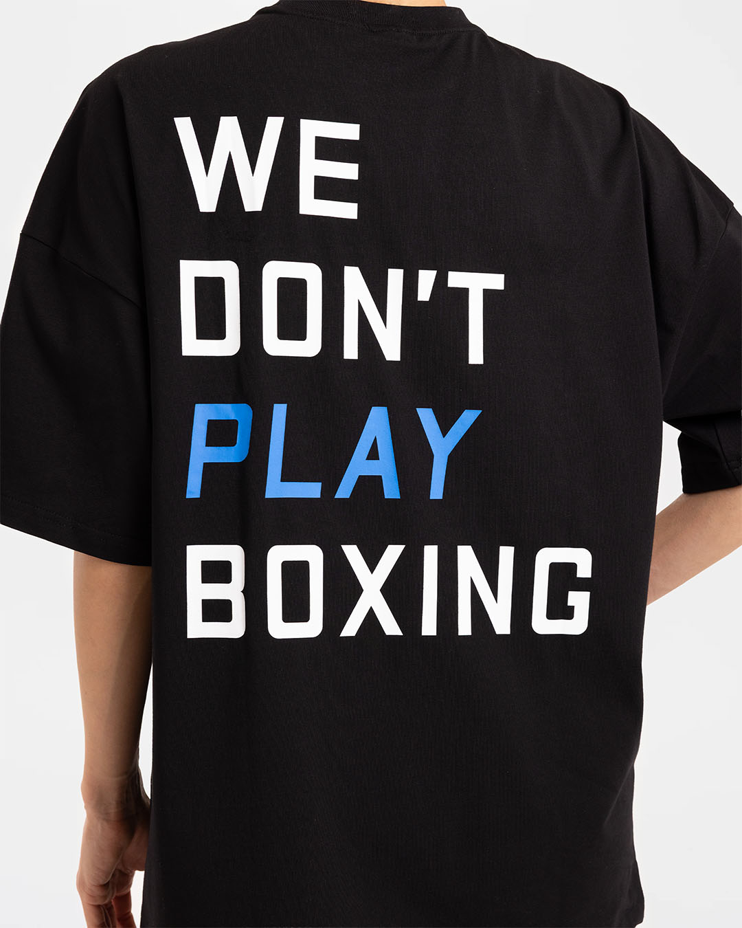 We Don't Play Boxing Oversized T-Shirt - Black/Blue