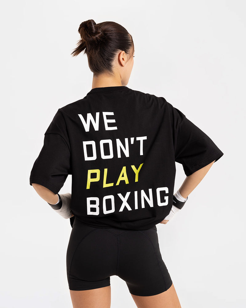 We Don't Play Boxing Oversized T-Shirt - Black/Yellow