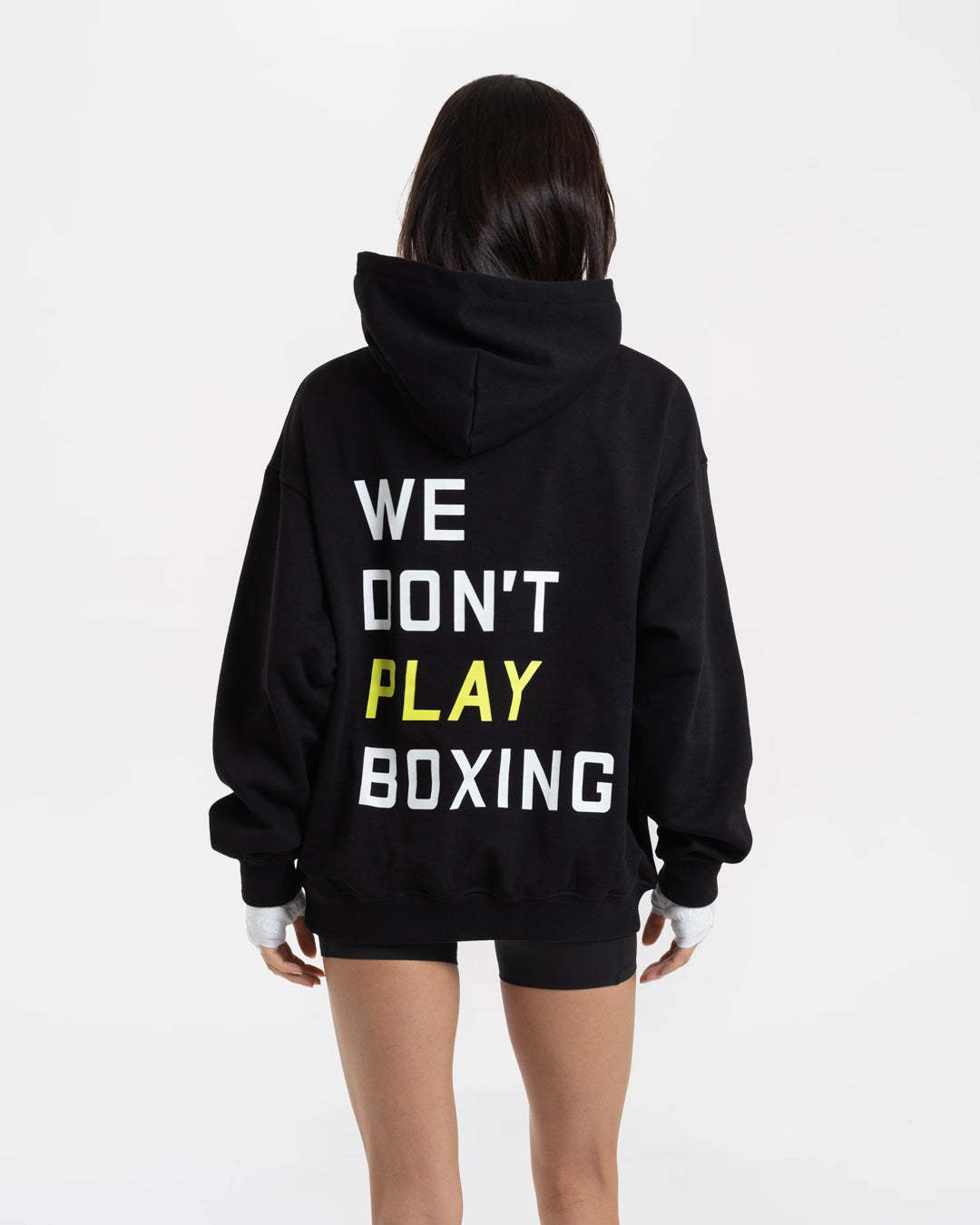We Don't Play Boxing Oversized Hoodie - Black/Yellow