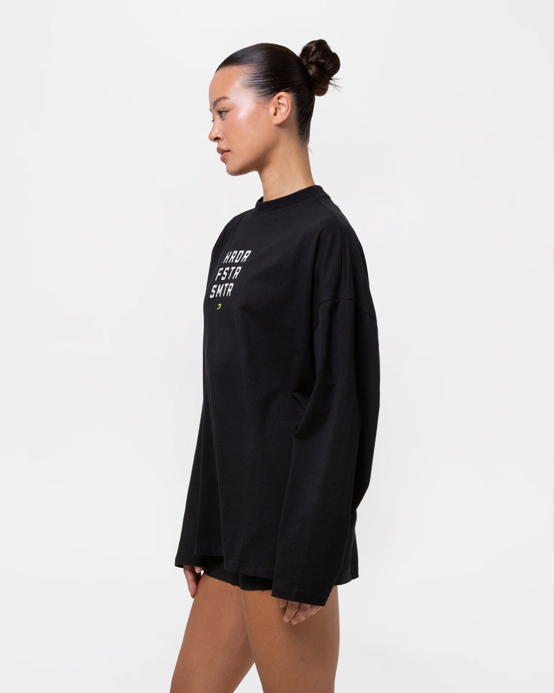 HRDR FSTR SMTR Oversized Long Sleeve T-Shirt - Black