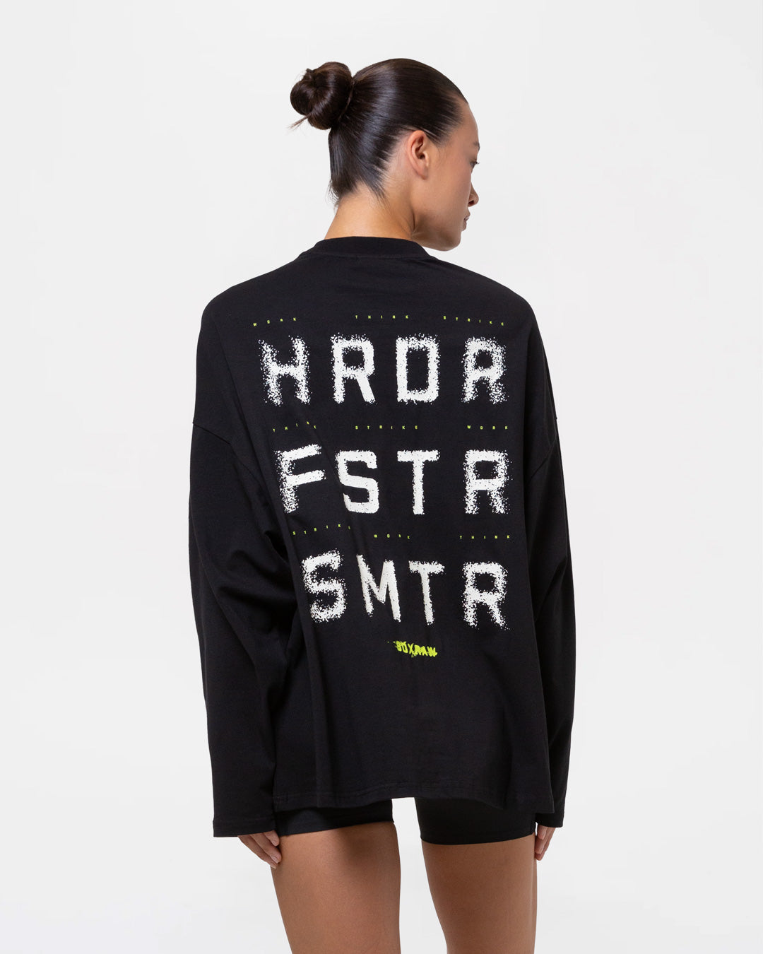 HRDR FSTR SMTR Oversized Long Sleeve T-Shirt - Black