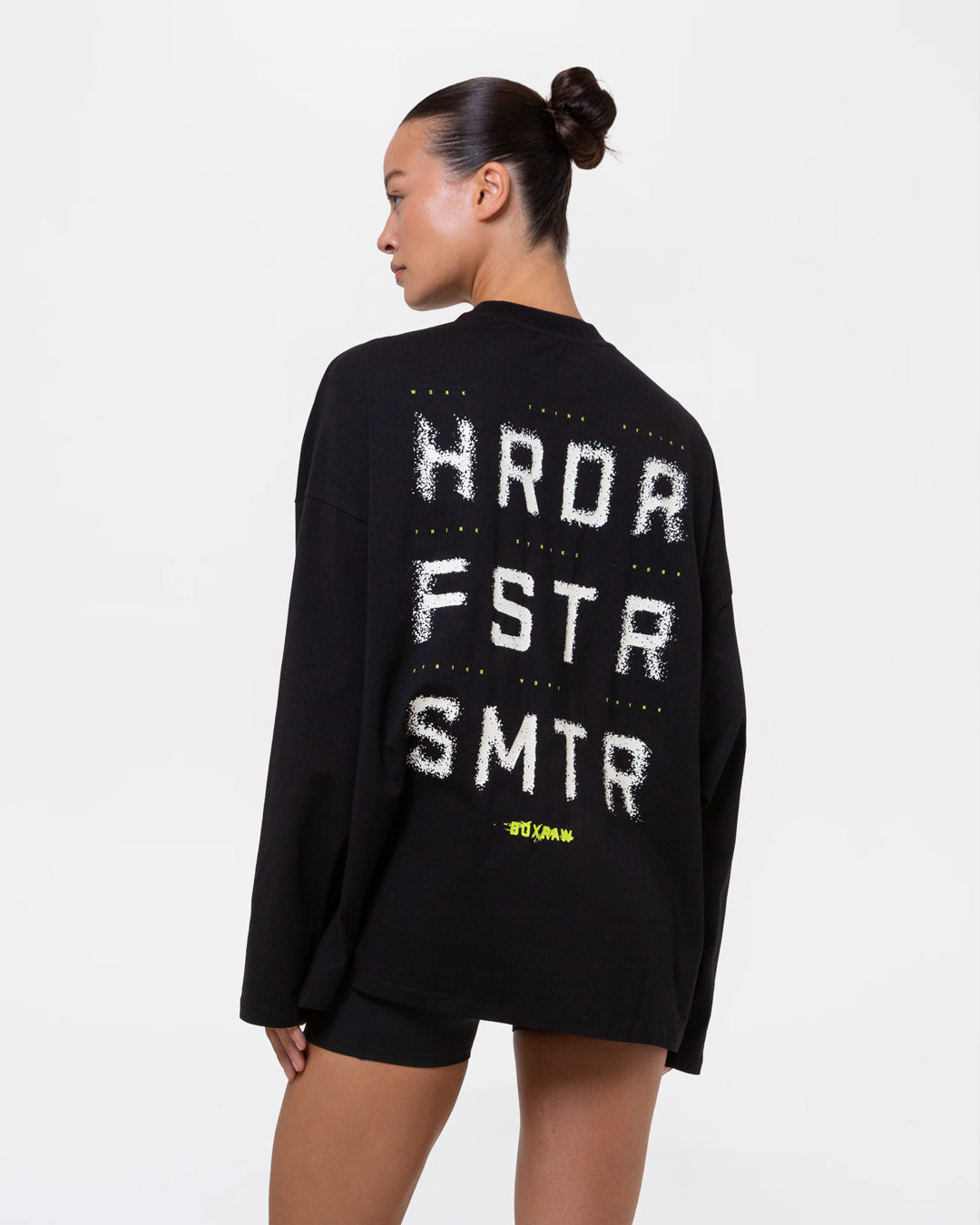 HRDR FSTR SMTR Oversized Long Sleeve T-Shirt - Black
