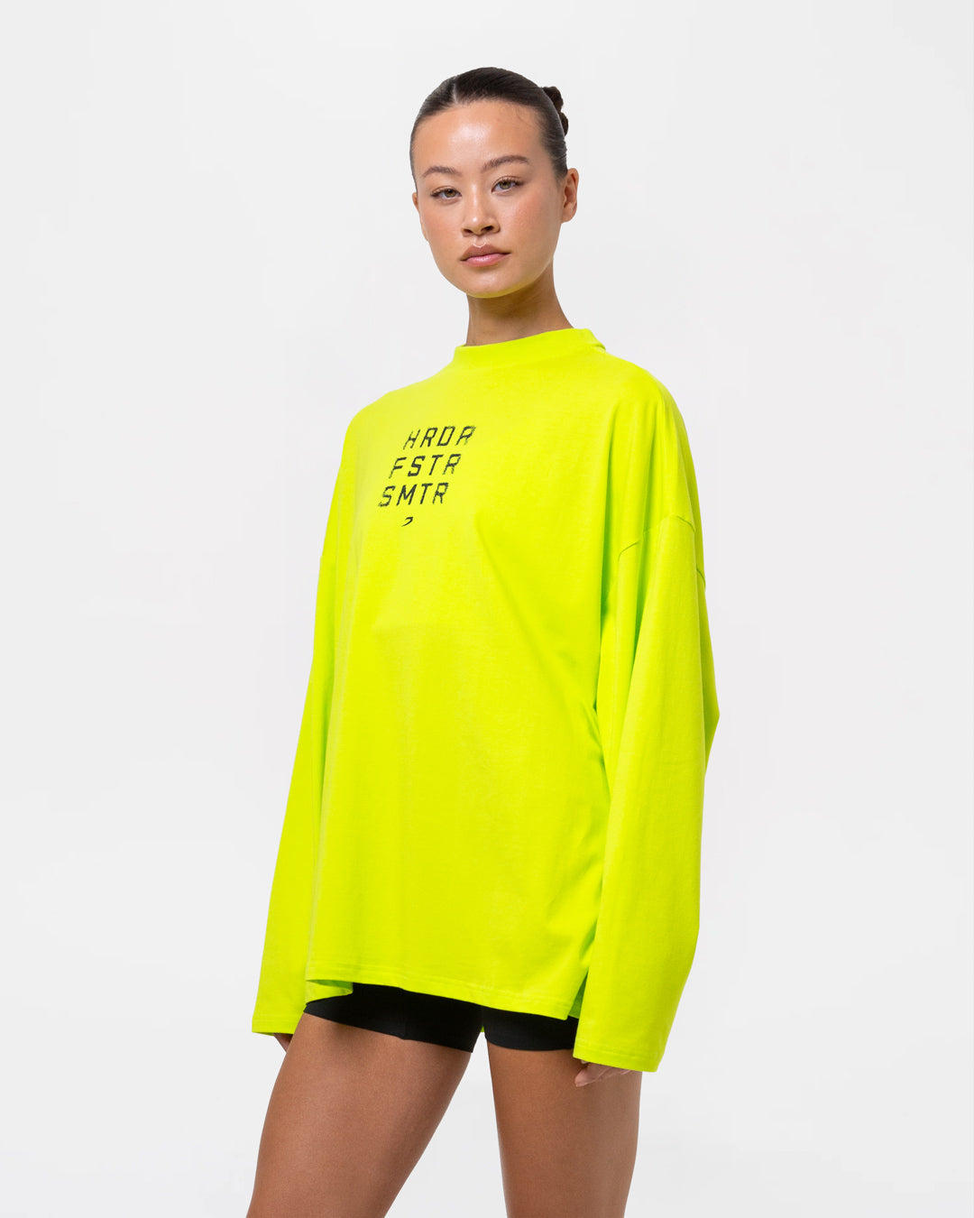 HRDR FSTR SMTR Oversized Long Sleeve T-Shirt - Lime