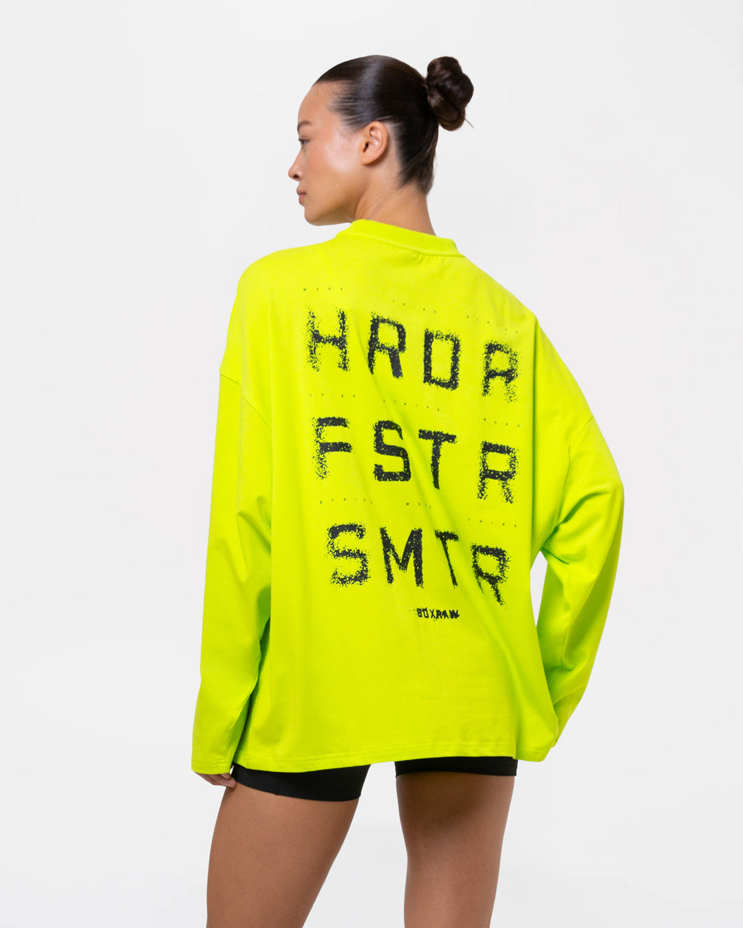 HRDR FSTR SMTR Oversized Long Sleeve T-Shirt - Lime