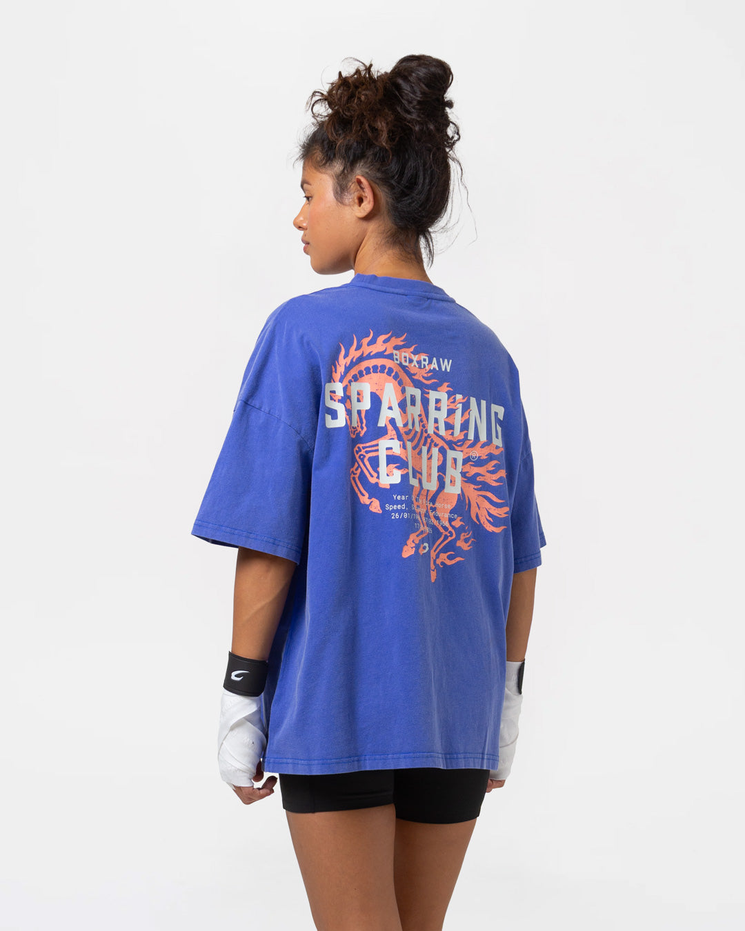 Sparring Club Fire Horse Oversized T-Shirt - Washed Blue