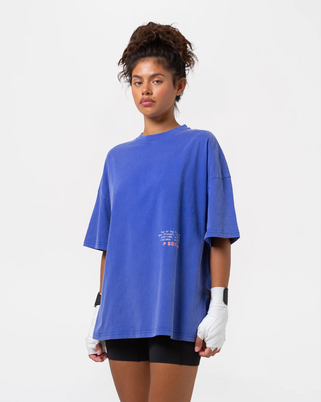 Sparring Club Fire Horse Oversized T-Shirt - Washed Blue