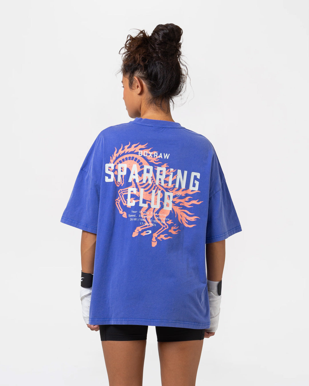 Sparring Club Fire Horse Oversized T-Shirt - Washed Blue