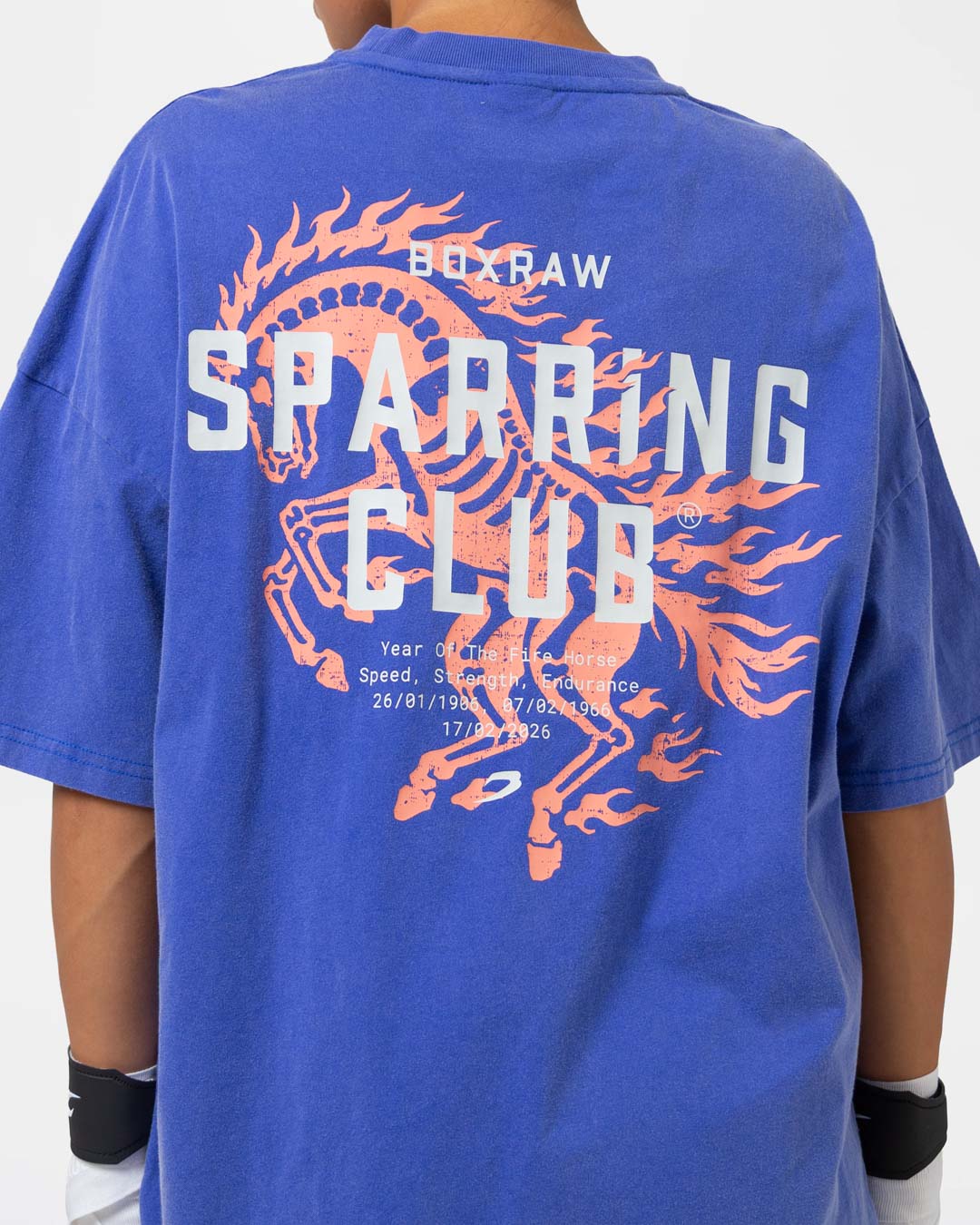 Sparring Club Fire Horse Oversized T-Shirt - Washed Blue
