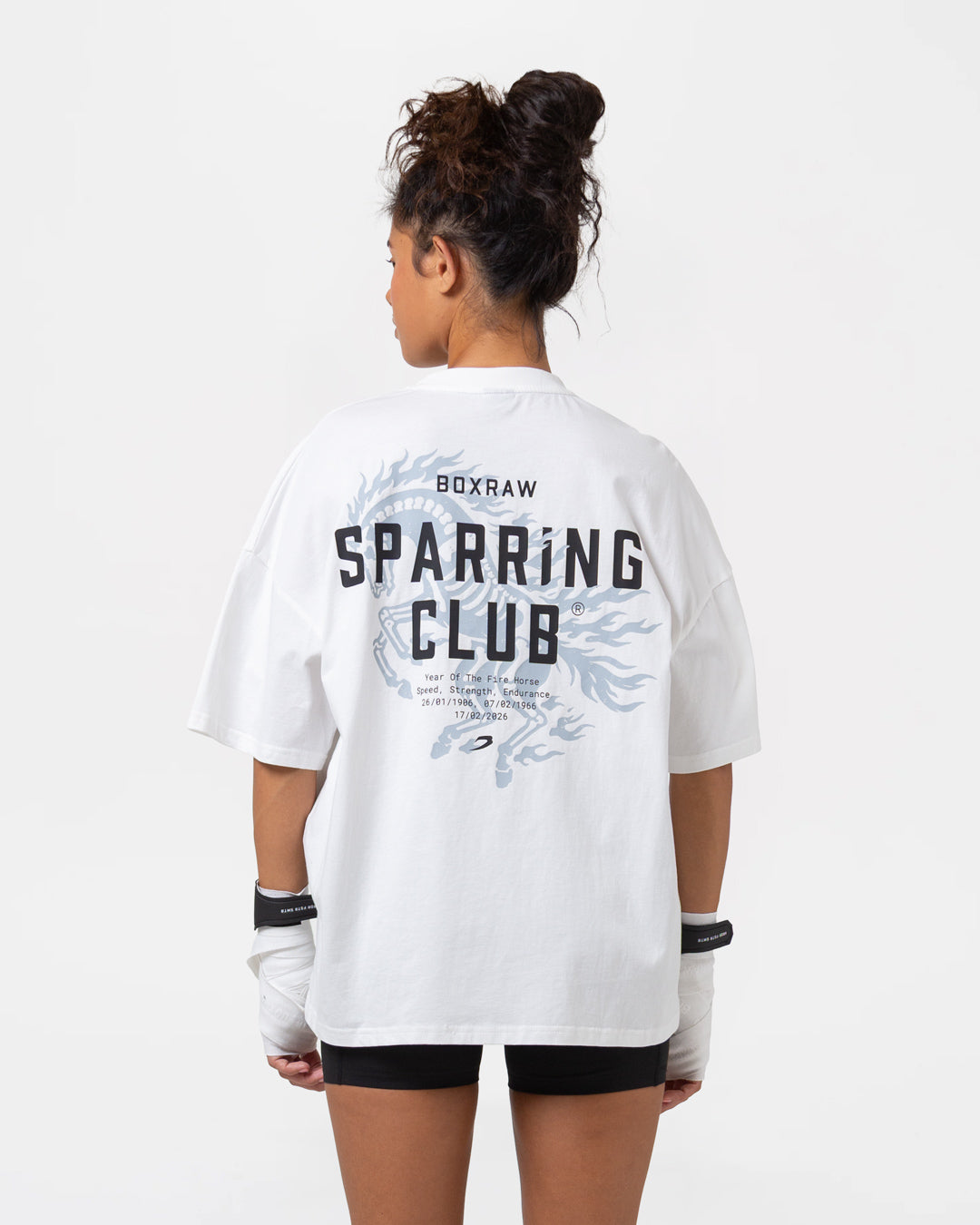 Sparring Club Fire Horse Oversized T-Shirt - Washed Ivory