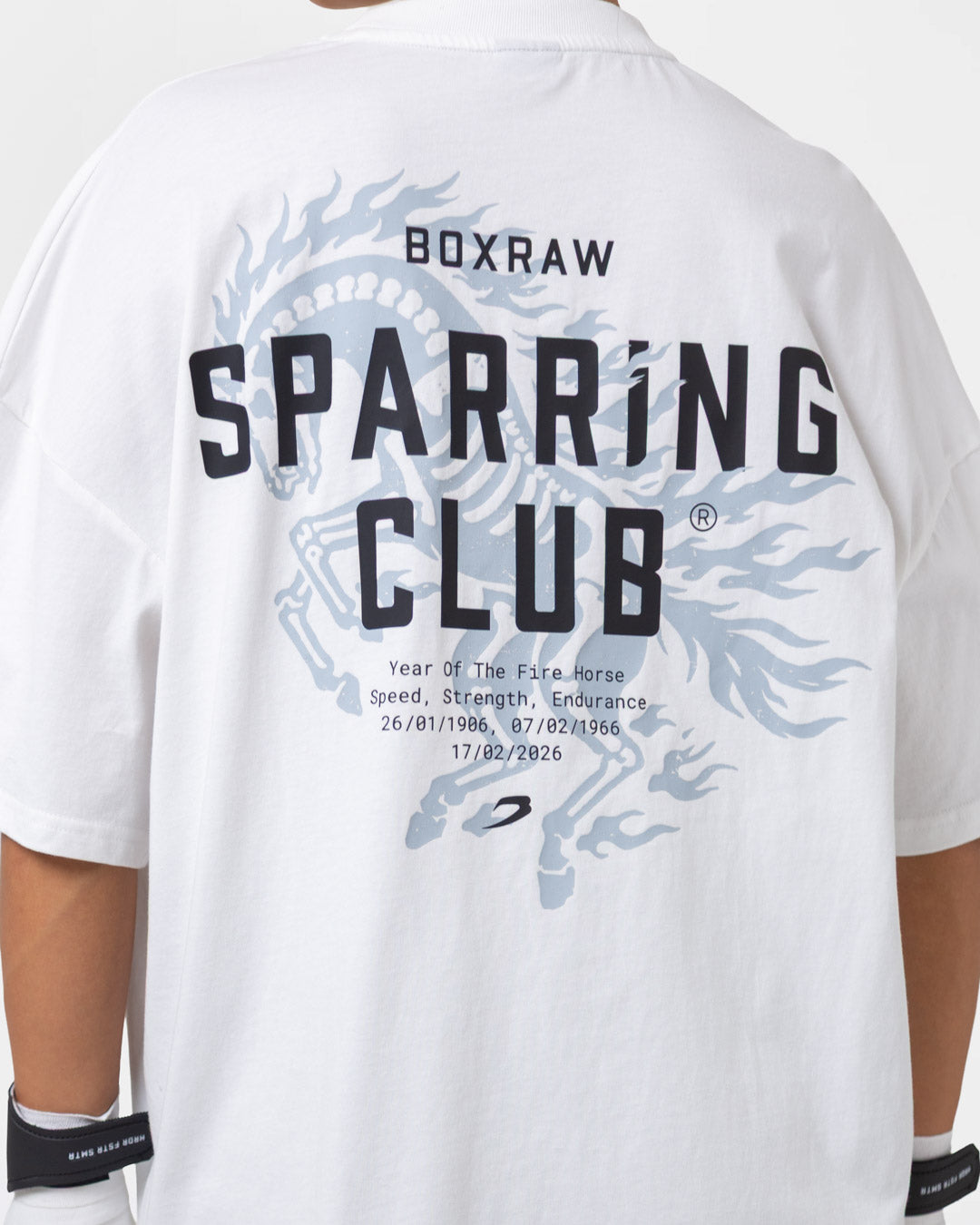 Sparring Club Fire Horse Oversized T-Shirt - Washed Ivory