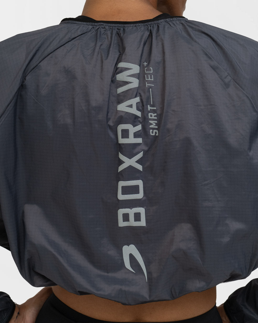 Genaro Cropped Windbreaker Crew - Charcoal