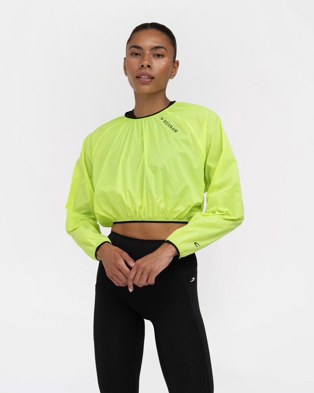 Genaro Cropped Windbreaker Crew - Neon Yellow