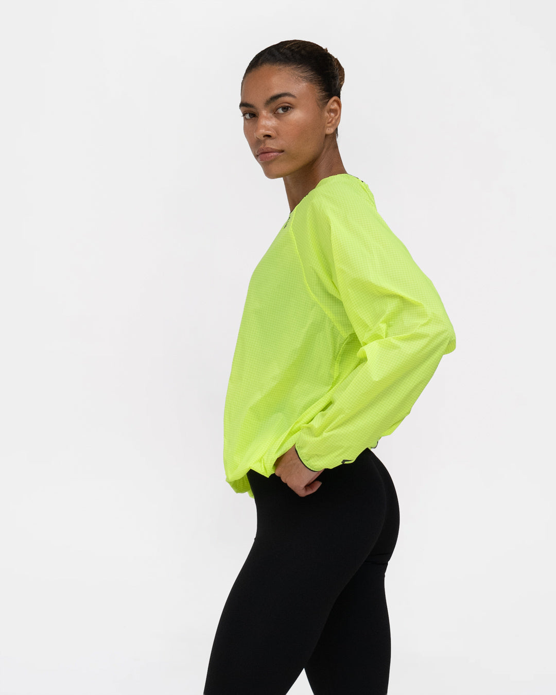 Genaro Oversized Windbreaker Crew - Neon Yellow
