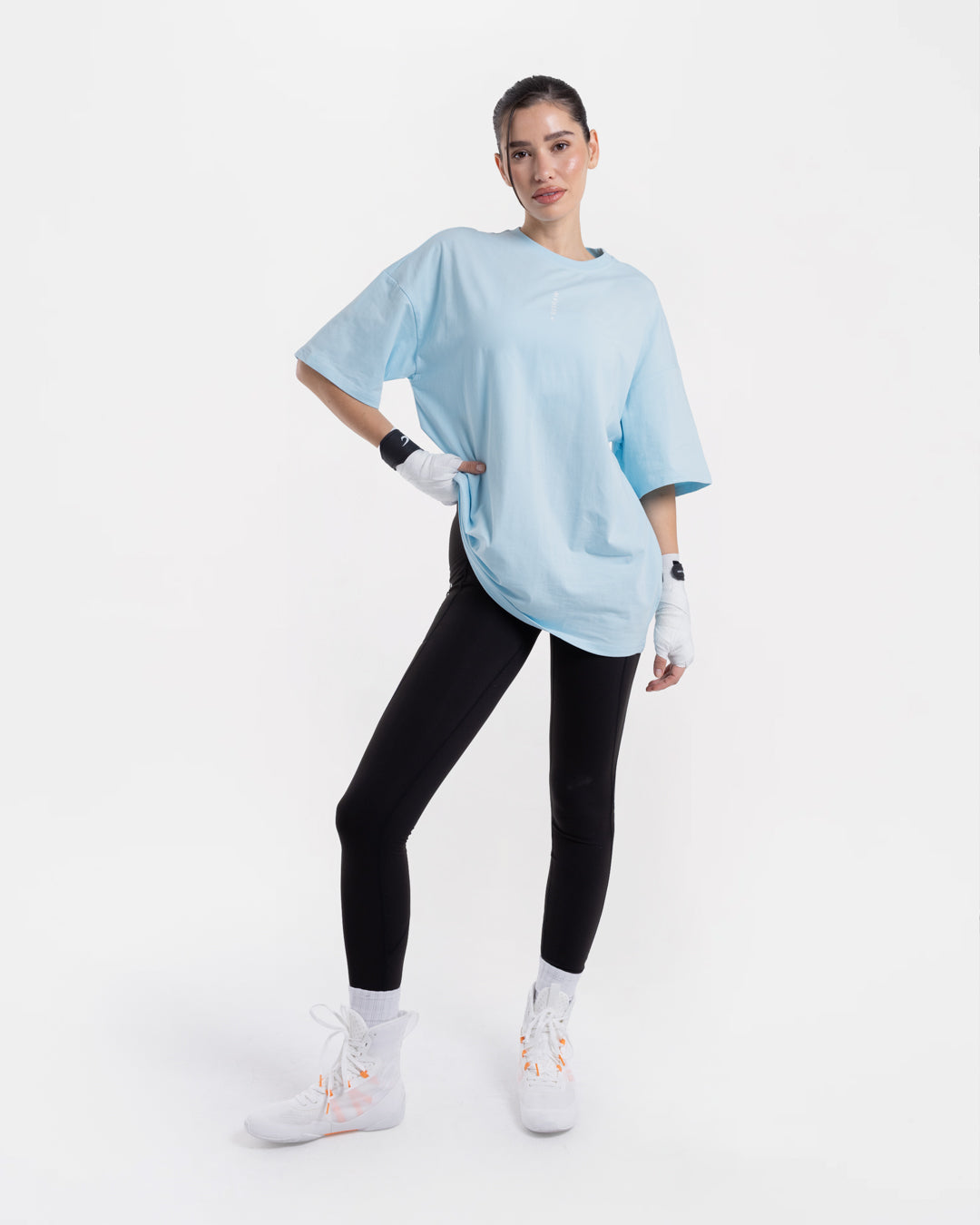 Lineal Oversized T-Shirt - Baby Blue