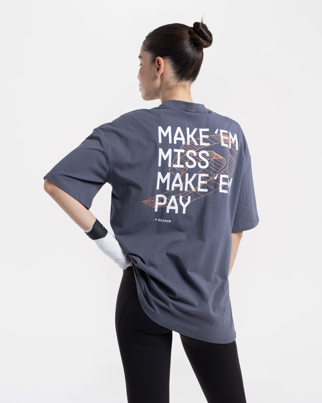 Make 'Em Miss Oversized T-Shirt - Charcoal