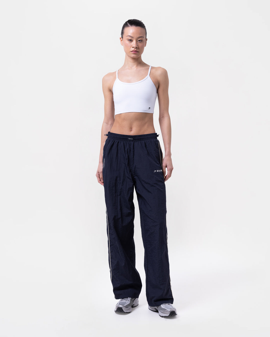 Nell Track Bottoms - Navy/Cream