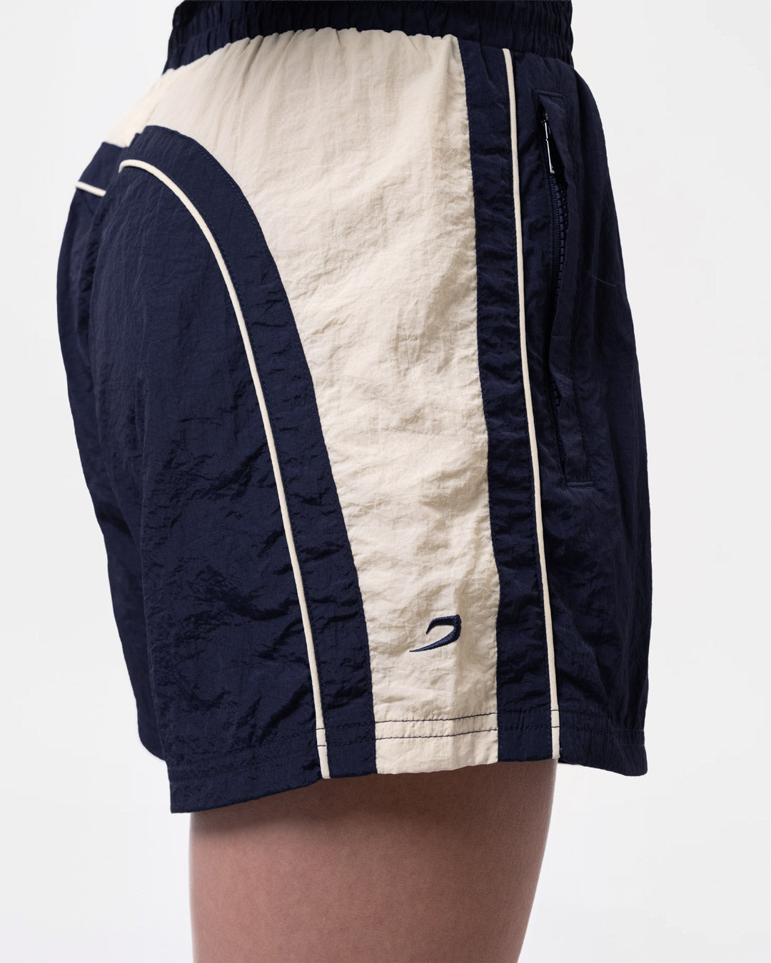 Nell Track Shorts - Navy/Cream