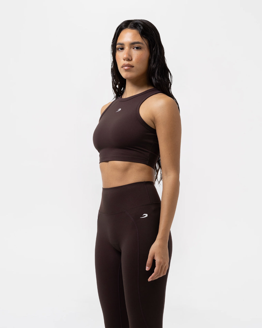 Tammy Racer Crop Top - Brown