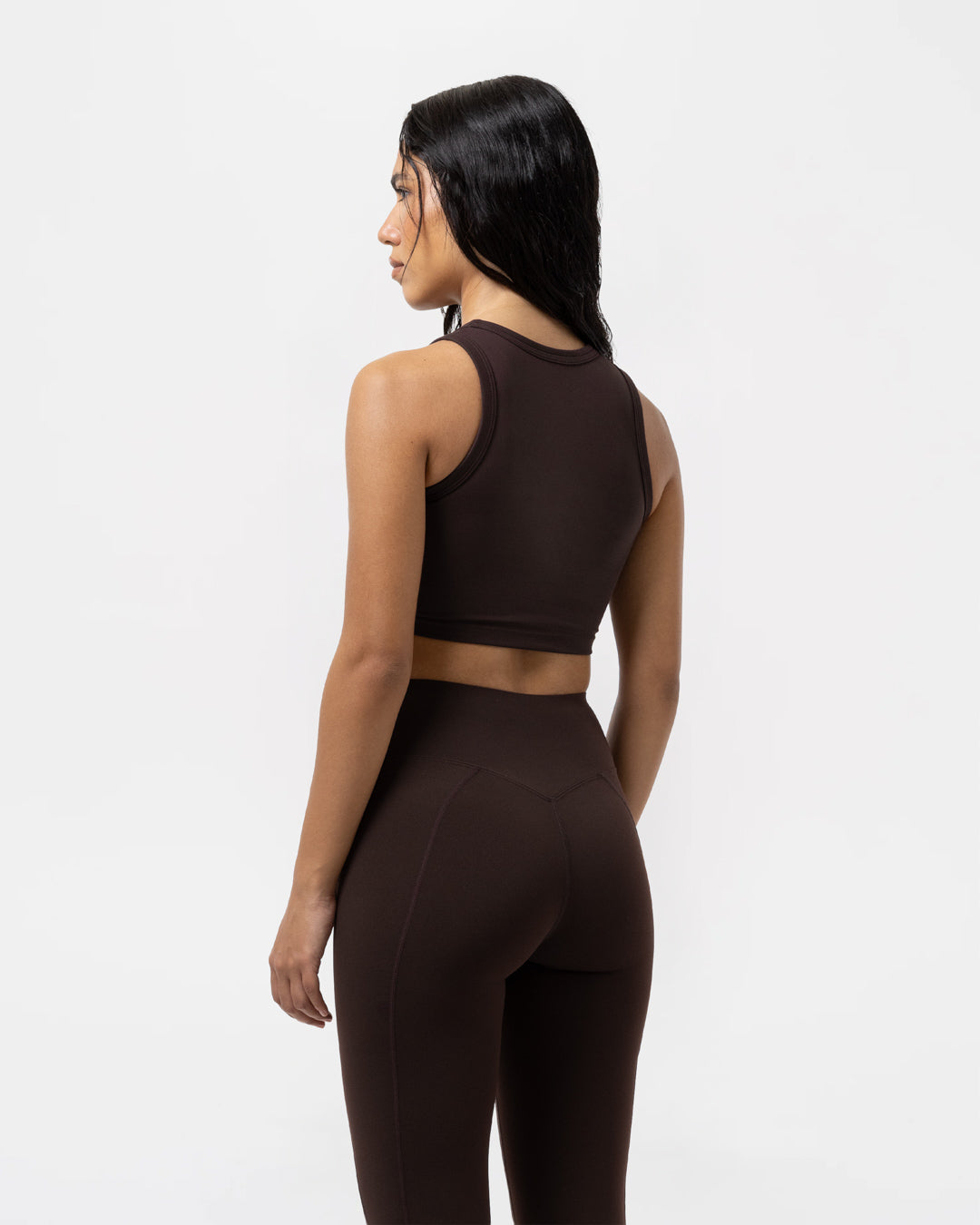 Tammy Racer Crop Top - Brown